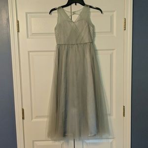 Formal girls dress, size 10. Beautiful silver gray